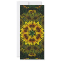 Large Yellow Wildflower Kaleidoscope Art 6 rack cards
