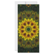 Large Yellow Wildflower Kaleidoscope Art 7 rack cards
