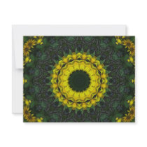 Large Yellow Wildflower Kaleidoscope Art 8 invitations
