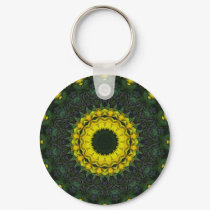 Large Yellow Wildflower Kaleidoscope Art 8 keychains