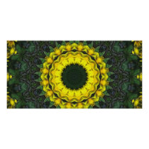 Large Yellow Wildflower Kaleidoscope Art 8 photo cards