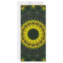 Large Yellow Wildflower Kaleidoscope Art 8 rack cards