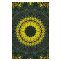 Large Yellow Wildflower Kaleidoscope Art 8 stationery