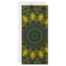 Large Yellow Wildflower Kaleidoscope Art 9 rack cards