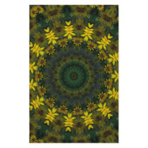 Large Yellow Wildflower Kaleidoscope Art 9 stationery