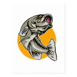 Largemouth Bass fish jumping Post Cards