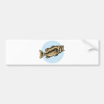 Largemouth bass fish jumping side view bumper stickers