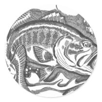 Largemouth Bass in the cattails Stickers