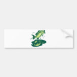 largemouth bass jumping retro bumper sticker
