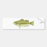 largemouth bass jumping retro bumper stickers