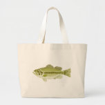 largemouth bass jumping retro tote bag
