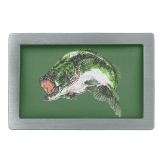 Largemouth Bass Rectangular Belt Buckles