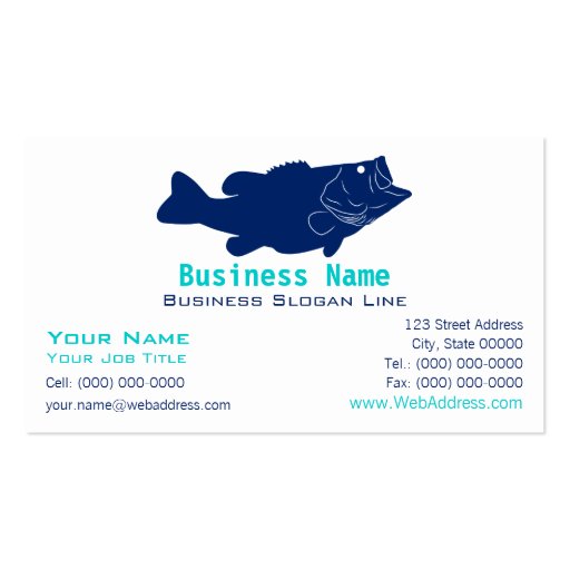Largemouth Bass Silhouette Business Card (front side)