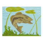 largemouth bass underwater postcard
