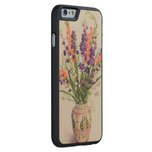 Larkspur and Gladioli in a Moroccan Vase Carved® Maple iPhone 6 Slim Case-2