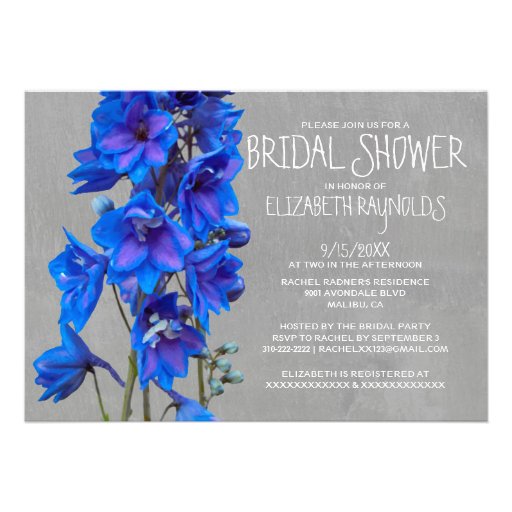 Larkspur Bridal Shower Invitations