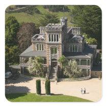 Larnach Castle, Dunedin, New Zealand - aerial Square Sticker
