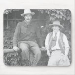 Larry Larom and a women posing. Mousepad