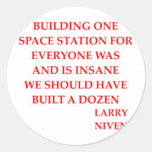 larry niven quote round sticker