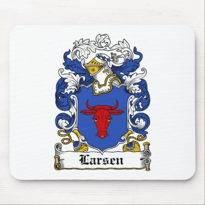 Larsen Family Crest Mouse Mat by coatsofarms