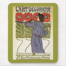 L'Art Decoratif Vintage Art Nouveau Mouse Pads