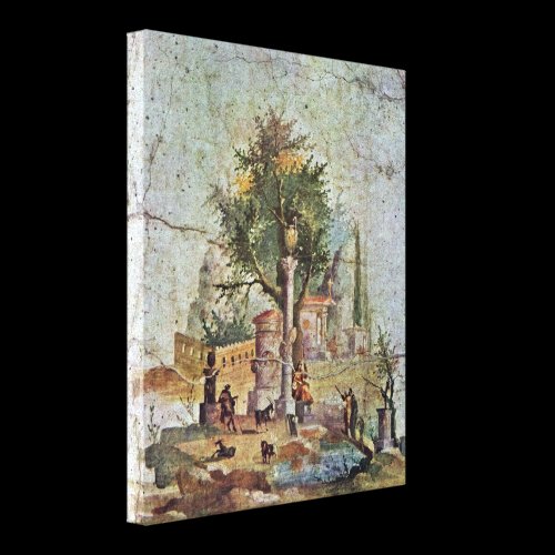 Lart pompier - Landscape with sacred tree Gallery Wrap Canvas