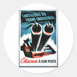 Lartillerie Du Fron Tindustriel Round Stickers