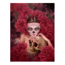 Las Calaveras Dark Fantasy Postcard