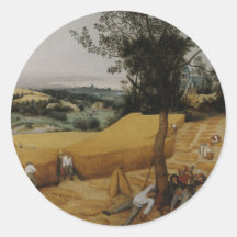 Las máquinas segadores, 1565 - Pieter Bruegel la a Etiquetas Redondas