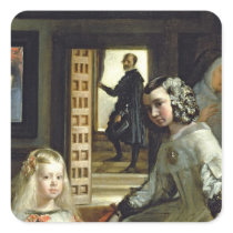 Las Meninas or The Family of Philip IV, c.1656 2 Square Sticker