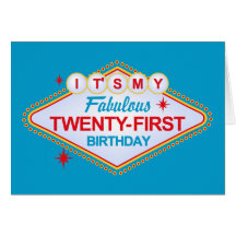 Las Vegas 21st Birthday Greeting Cards