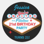 Las Vegas 21st Birthday Party Stickers