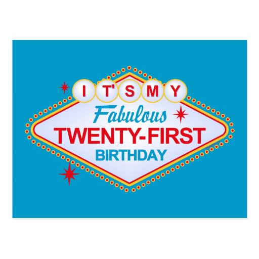 Las Vegas 21st Birthday Postcard
