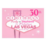 Las Vegas 30th Birthday Party - pink Announcement