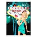 Las Vegas 30th Birthday Party teal Invitations