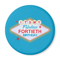 Las Vegas 40th Birthday Refrigerator Magnets