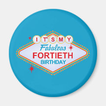 Las Vegas 40th Birthday Refrigerator Magnets