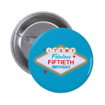 Las Vegas 50th Birthday Button