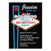 Las Vegas 50th Birthday Party Invitation