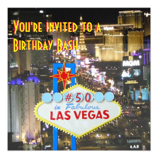 Las Vegas 50th Birthday Party Invite