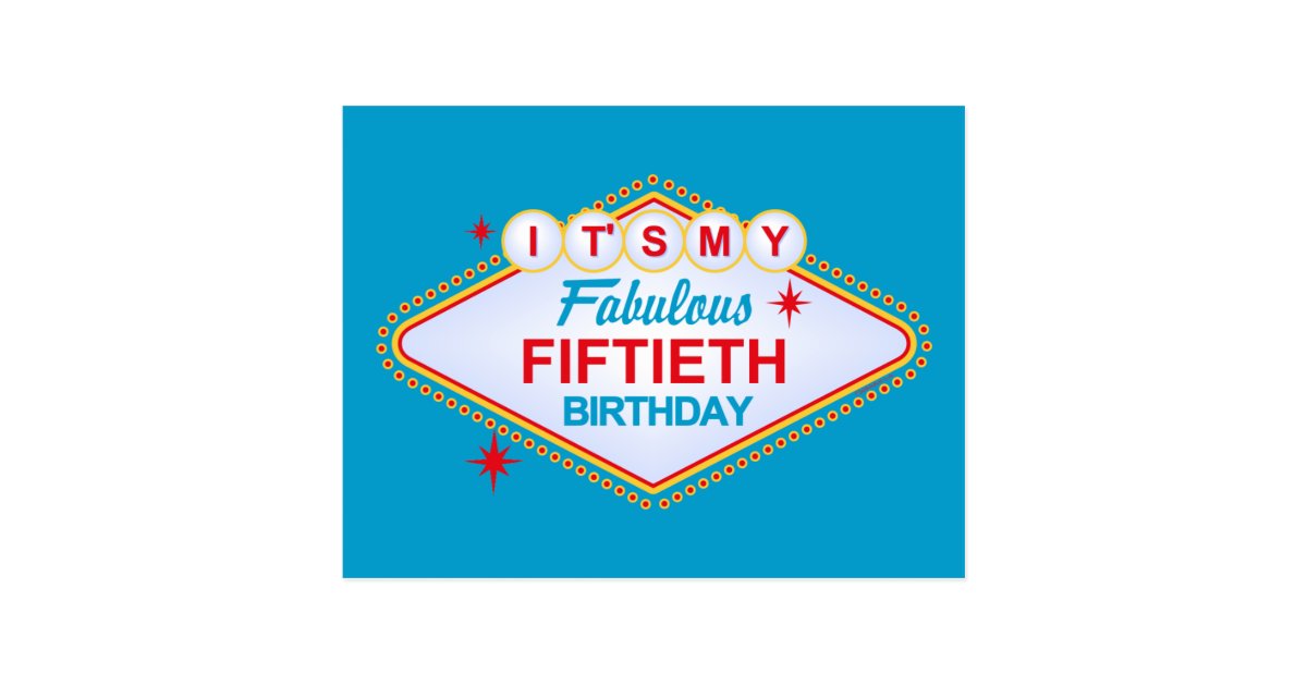 Las Vegas 50th Birthday Postcard Zazzle