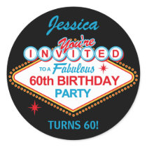 Las Vegas 60th Birthday Party Stickers