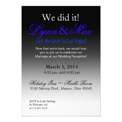 Las Vegas Art Deco Wedding Reception | cobalt Personalized Announcement
