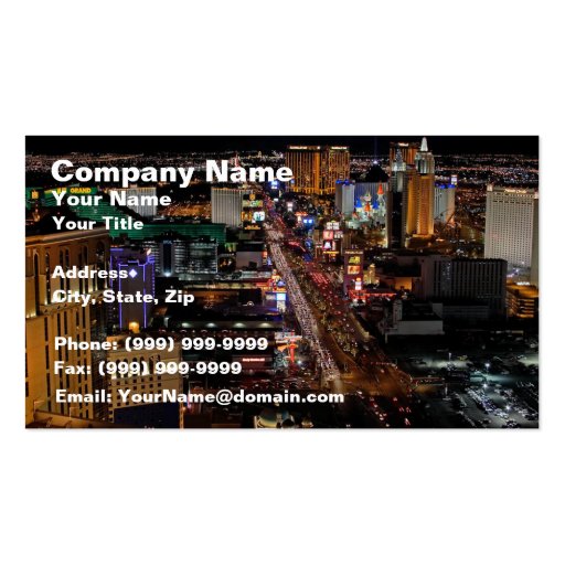 Las Vegas at Night Business Card (front side)