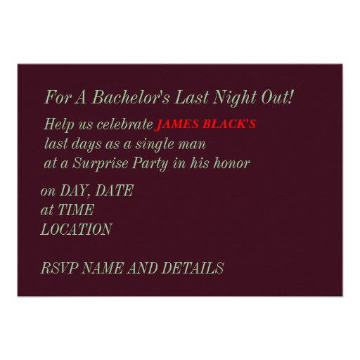 Las Vegas Bachelor Party Invitation