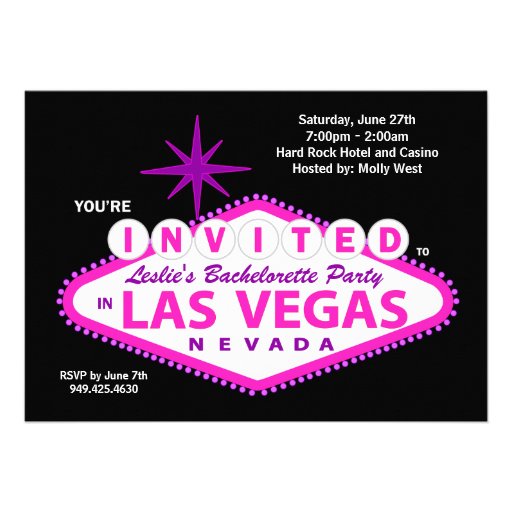 Las Vegas Bachelorette Party Invitation (front side)