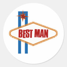 Las Vegas Best Man Round Sticker