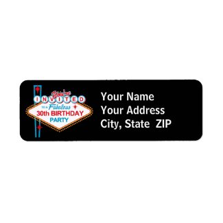 Las Vegas Birthday 30 Address Label label
