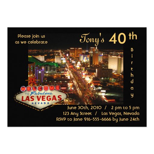 Las Vegas Birthday Party Invitation