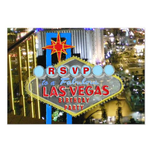 Las Vegas Birthday Party RSVP Announcements (front side)